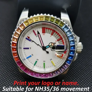 40.5 mm NH35 prípade pánske hodinky Seiko NH35 pohyb nehrdzavejúcej ocele 904L zafírové sklo nh36 sledovať dail vlastné logo