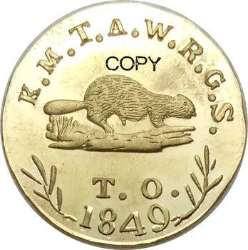 Spojené Štáty 1849 Oregon Exchange Spoločnosť Päť Dolár, Zlato Územnej Mince Mosadze, Kov Kópie Mincí