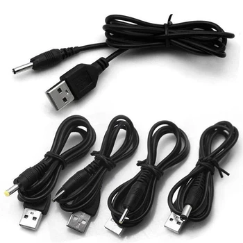 Kvalitný USB Port, 2.5 3.5 4.0 5.5 mm 5V DC Barel Konektor, Napájací Kábel, Kábel Konektor Čierna
