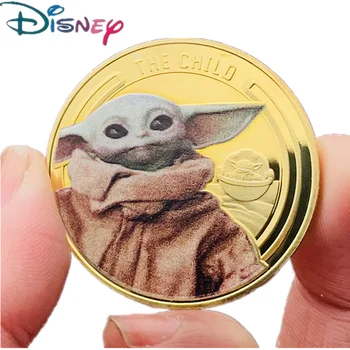 Marvel Star Wars Anime Obrázok Yoda Detská Kolekcia Pamätných Mincí Kawaii Cartoon Remesiel Šťastie Mince, detské Hračky, Darčeky