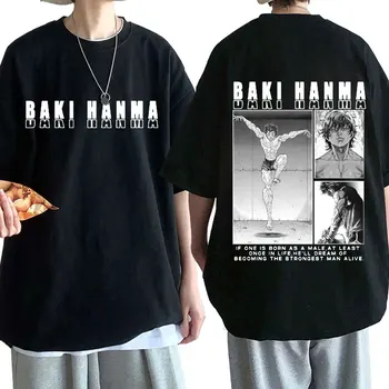 Baki Na Grappler Krátky Rukáv T-shirts Anime Pohode Hanma Yujiro Obojstranná Tlač T-Shirt Muži Ženy Bavlna Bežné Tee Tričko