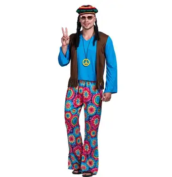 Muži 70-tych rokoch Retro Hippies, Pokoj a Lásku Zadarmo Vesta Kostým Karneval Party Vintage Dospelý Samec Oblečenie Oblečenie Halloween Kostýmy