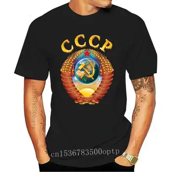 Nový ruský Originál Bavlna Kvality Mens T-shirt s Veľkým Znak ZSSR Mužov Bavlny O-neck Tričko Vtipné Tričká Topy Haraju