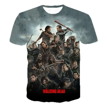 Walking Dead 3D Vytlačené T-Shirt Populárneho TELEVÍZNEHO Seriálu Muži Ženy Módne O-Krku Krátky Rukáv T Shirt Harajuku Hip Hop Tričko Topy