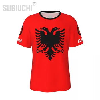 Unisex Národ T-shirt Albánsko Vlajka albánska T-shirts dres Pre Mužov, Ženy Futbal Futbal Fanúšikov Dary, Vlastné oblečenie čaj