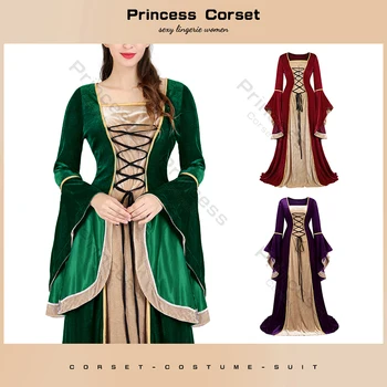 Stredoveký Kostým Ženy Renesancie Šaty s Nafúknuté Rukávy Viktoriánskej Kostýmy pre Ženy Carnaval Kráľovná Kostým, Šaty pre Dospelých