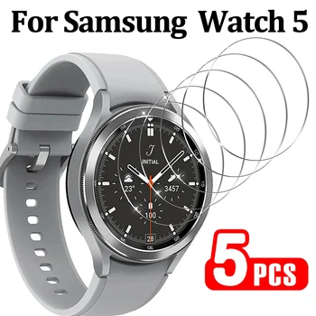 5 ks Tvrdeného Skla pre Samsung Galaxy Watch 5 40 mm 44 mm Smart Hodinky 9H Tvrdosť Screen Protector pre Galaxy Watch 5 Príslušenstvo