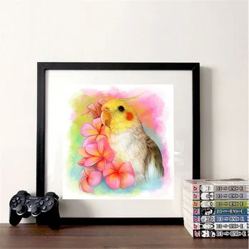 KAMY YI Diamond Ručné Maľovanie Umenie Papagáj Cross Stitch Zvierat Kvetinové Mozaiky Domáce Dekorácie Darček