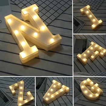 Ozdobné Písmená Abecedy Písmeno LED Svetlá, Svetelný Číslo Lampa Dekorácie Batérie Nočné Svetlo Strany Dieťa Spálne Dekorácie