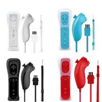 Eastvita Pre Nintendo Wii Gamepads Bezdrôtový Diaľkový ovládač + Nunchuck s Silikónové puzdro pre Nintend Hra Wii Konzoly