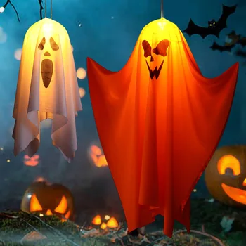 Nové Halloween dekorácie ghost festival vonkajšie scény rozloženie rekvizity horor ghost luster LED blikajúce reťazec