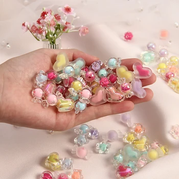 Akrylové Korálky Roztomilý Candy Love v Tvare Srdca Hladké Matné Korálky Na Vyšívanie, Ručné Pre Náhrdelníky Náramky DIY Šperky Robiť