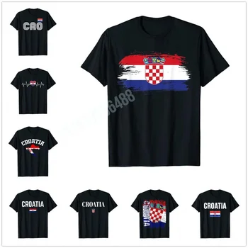 Muži Ženy T Shirt Viac Dizajn Chorvátske Vlajky Hrvatska Tričko Chorvátsko T-Shirt Mapu Topy 100% Bavlna Tees
