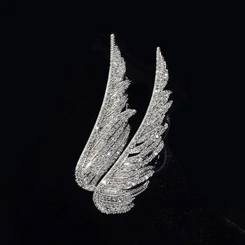 Móda Anjel Krídla Brošňa pre Ženy Pierko Flash Crystal Drahokamu Šperky Mužov Vyhovovali Kabát Klopě Pin Corsage Umenie Príslušenstvo