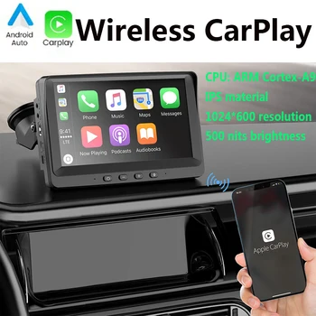 7 Palcový Dotykový Displej Auto Prenosných Bezdrôtových Apple CarPlay Android Auto Displej Auto FM Video, Multimediálne Prehrávače, Bluetooth, Navigácia