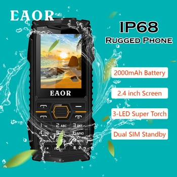 EAOR 2G Klávesnica Robustný Telefón IP68 Vodotesný Mobilný Telefón 2000mAh Dual SIM Mobil Baterka Push-Button Telefóny Funkciu Telefónu