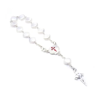 Santiago Plastové Shell Kríž, Ruženec, Náramky Katolíckej Náboženskej Šperky Pre Mužov, Ženy