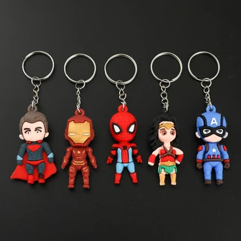 Disney, Marvel Roztomilý Obrázok Prívesok Keychain Avengers Príslušenstvo pre Kľúče od Auta Superhrdina Cartoon Keychain pre Batoh Dekorácie