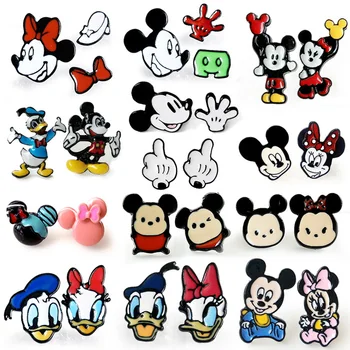 Disney Mickey Mouse Earings Módne Šperky 2022 Mickey Minnie Donald Duck Asymetrické Stud Náušnice Šperky Veľkoobchod