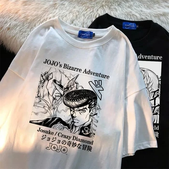 Japonské Anime radu jojo Bizarné Dobrodružstvo Grafickej Tlače T-shirt Krátkym rukávom Príležitostné Voľné T-shirts Streetwear Žena Harajuku punk