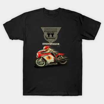 2021 Mužov/Žien v Lete V Legendárnej Giacomo Agostini Pred Motocyklový Šampión TT víťaz MotorManiac T-Shirt