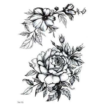 5 ks Krásy Rose Nepremokavé Dočasné Tetovanie Mužov Kvety Tatouage Temporaire Falošné Tetovanie Festival Dočasné Tetovanie nálepky