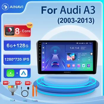 Ainavi 9 Palcový Qualcomm 8 Jadro autorádia Pre Audi A3 Android 2003-2013 Carplay Android Auto 4G DSP AI Hlas Multimediálne Automotive