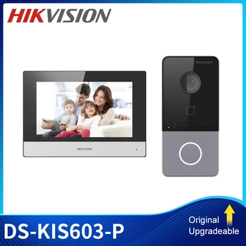 Hikvision Bezdrôtový Dvere Stanice Video Hovor DS-KIS603-P Intercom pre Domáce WIFI DS-KV6113-WPE1 + DS-KH6320-WTE1 POE Zvonček