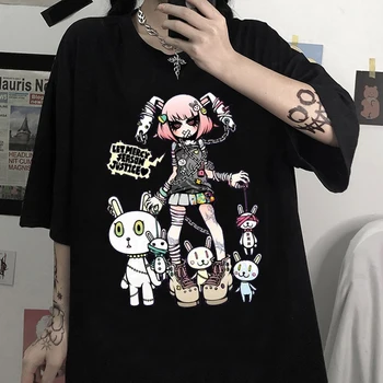 Japonsko, Anime Ženy Tričko Kawaii Mikan Tsumiki Cartoon Sladkých Dievčat, Streetwear Topy Harajuku Bežné Vintage Krátky Rukáv T-shirt