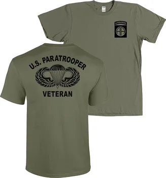 2019 Nové Muži Tričko 82nd Airborne Armády Výsadkár Veterán Skok Krídla, Vypne Sa Vojenská Zelená T-Shirt USA Funny T-shirt